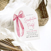 Invitation Moderne élégante tendance Pink Bow Graduation Arch