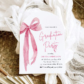 Invitation Moderne élégante tendance Pink Bow Graduation Arch