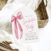 Invitation Moderne élégante tendance Pink Bow Graduation Arch