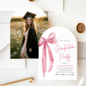 Invitation Moderne élégante tendance Pink Bow Graduation Arch