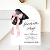 Invitation Moderne élégante tendance Pink Bow Graduation Arch