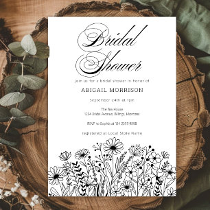 Invitation Moderne Élégantes Fleurs Sauvages Enterrement de V