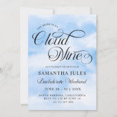 Invitation Moderne Elle Est Sur Cloud 9 Bachelorette Week-end (Devant)