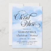 Invitation Moderne Elle Est Sur Cloud 9 Bachelorette Week-end (Devant)