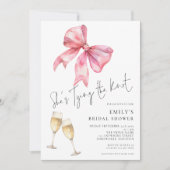 Invitation Moderne, elle noue la Fête des mariées (Devant)