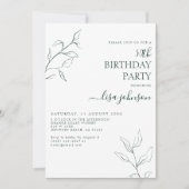 Invitation Moderne Emerald Green Botanical 50e anniversaire (Devant)