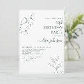 Invitation Moderne Emerald Green Botanical 50e anniversaire (Debout devant)