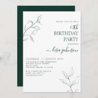 Moderne Emerald Green Botanical 60e anniversaire