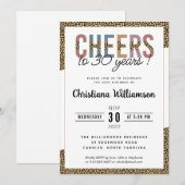 Invitation Moderne Empreinte de léopard de fête du 30e annive (Devant / Derrière)