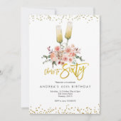 Invitation moderne en or pour les soixante ans (Devant)