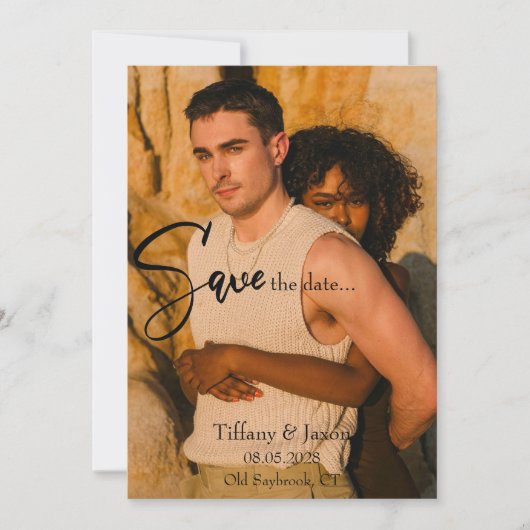 Invitation Moderne Enregistrer La Date (Devant)