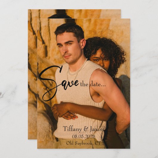 Invitation Moderne Enregistrer La Date (Devant / Derrière)