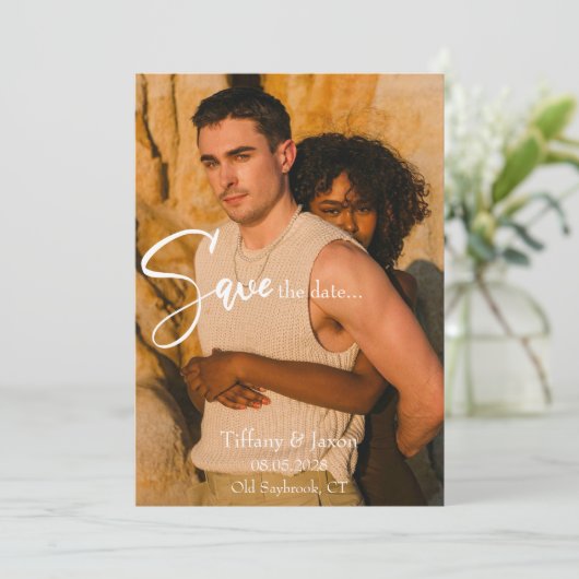 Invitation Moderne Enregistrer La Date (Debout devant)