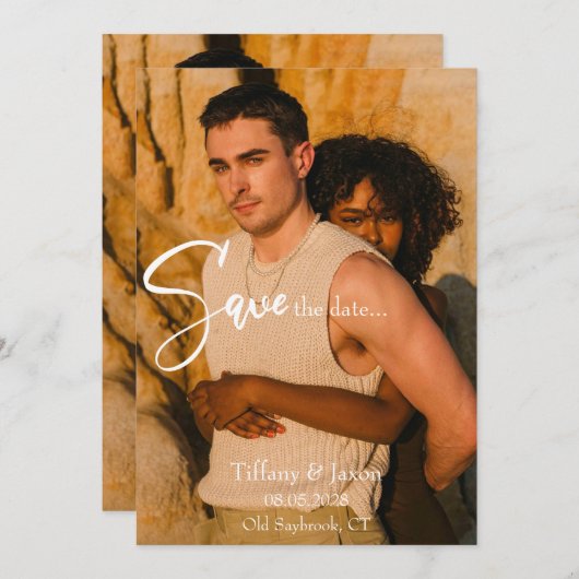 Invitation Moderne Enregistrer La Date (Devant / Derrière)