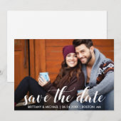 Invitation Moderne Enregistrer la date Fiançailles Photo WS (Devant / Derrière)