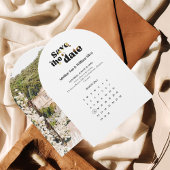 Invitation Moderne Enregistrer la date | Mariage noir blanc