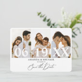 Invitation Moderne Enregistrer la date Photo QR Code Mariage (Debout devant)