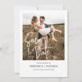 Invitation Moderne Enregistrer La Date Photo QR Code Mariage (Devant)