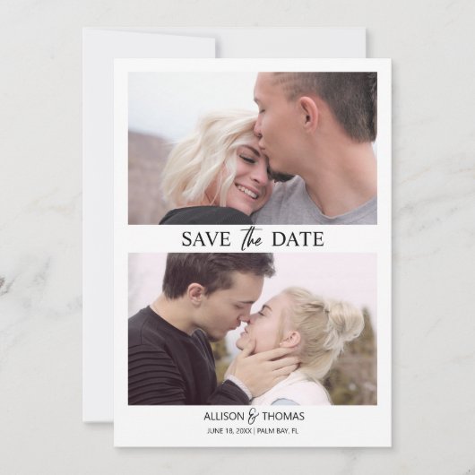Invitation Moderne Enregistrer La Date Photo QR Code Mariage (Devant)