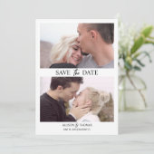 Invitation Moderne Enregistrer La Date Photo QR Code Mariage (Debout devant)