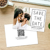 Invitation Moderne Enregistrer La Date Photo QR Code Mariage