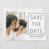 Invitation Moderne Enregistrer La Date Photo QR Code Mariage (Devant)