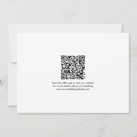 Invitation Moderne Enregistrer La Date Photo QR Code Mariage (Dos)