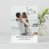 Invitation Moderne Enregistrer La Date QR Code Mariage Photo (Debout devant)
