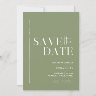 Invitation Moderne Enregistrer le Mariage de date