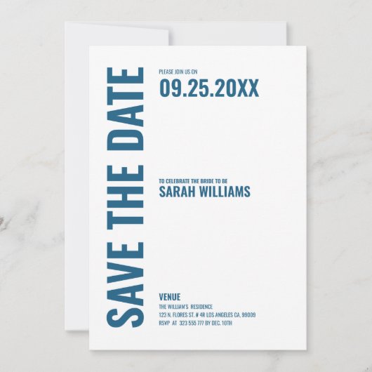 Invitation Moderne Enregistrer l'invitation de date (Devant)