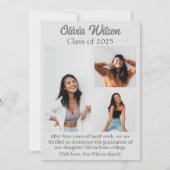 Invitation Moderne et branché Diplôme photo Décontracté (Dos)