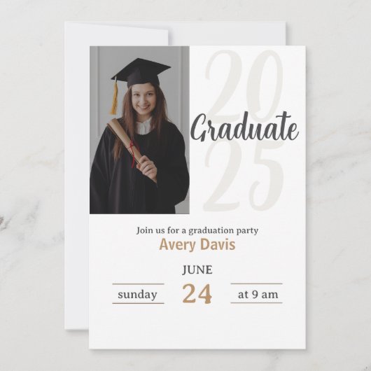 Invitation Moderne et branché Diplôme photo Décontracté (Devant)