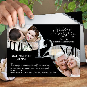 Invitation Moderne et Chic 12e Anniversaire de Mariage