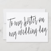 Invitation Moderne et chic "À ma sœur le jour de mon mariage" (Devant)