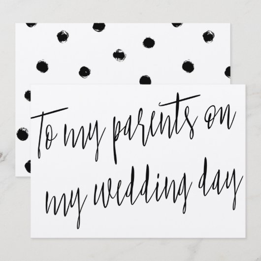 Invitation Moderne et chic "À mes parents le jour de mon mari (Devant / Derrière)