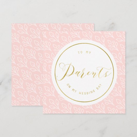 Invitation Moderne et délicat | "Jour de mariage de mes paren (Devant / Derrière)
