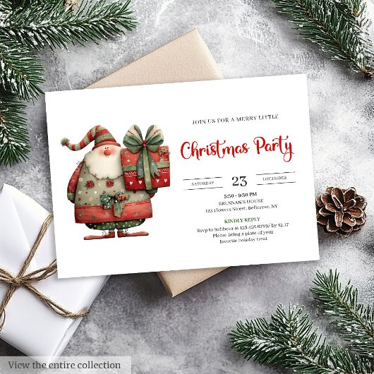 Invitation moderne et drôle de Noël au bureau avec