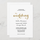 Invitation Moderne et élégant avec texte calligraphique (Devant / Derrière)