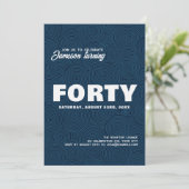 Invitation Moderne et élégant | Photo du 40e anniversaire (Debout devant)