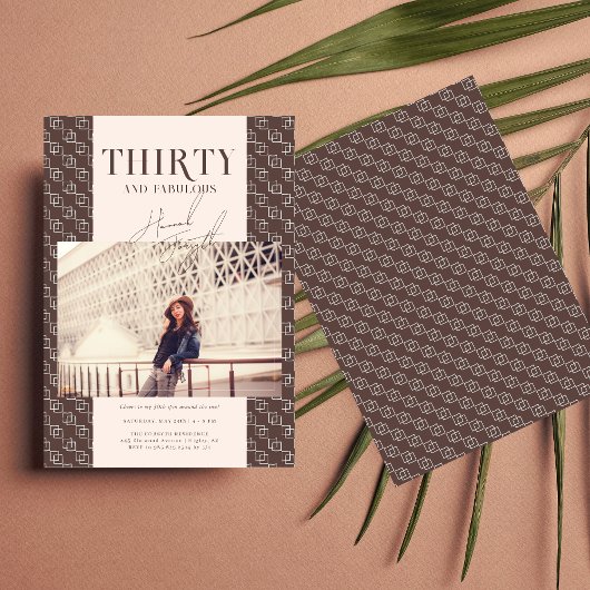 Invitation Moderne et élégant Trente | Photo du 30e anniversa