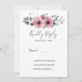 Invitation Moderne et élégante aquarelle fleurs Mariage RSVP (Devant)