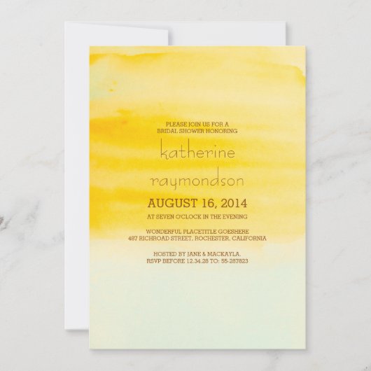 Invitation moderne et élégante de baby shower aqua (Devant)