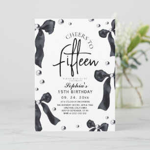Invitation Moderne et élégante fête d'anniversaire à ruban no