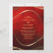 Invitation Moderne et Élégante Or et Rouge (Devant)
