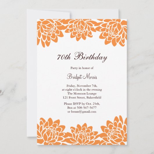 Invitation moderne et florale de fête (Devant)