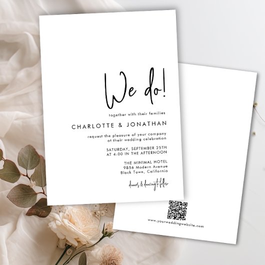 Invitation Moderne et minimaliste Simple Mariage Nous faisons