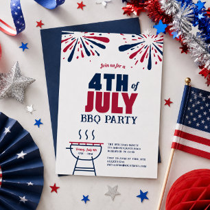 Invitation moderne et patriotique pour un BBQ de l