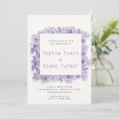 Invitation Moderne et rustique Delicate Mariage Floral violet (Debout devant)