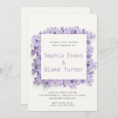 Invitation Moderne et rustique Delicate Mariage Floral violet (Devant / Derrière)