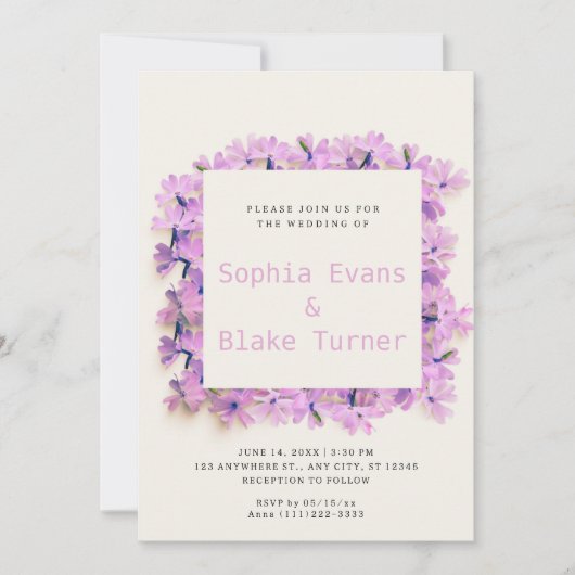 Invitation Moderne et rustique Delicate rose Mariage floral (Devant)